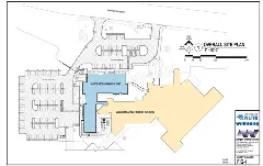 Site plan showing locations of proposed lab and existing admin building.