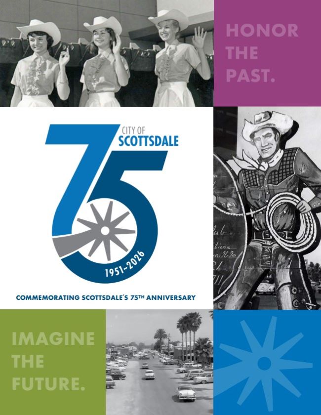 City of Scottsdale 75th Anniversary logo collage with historic photos