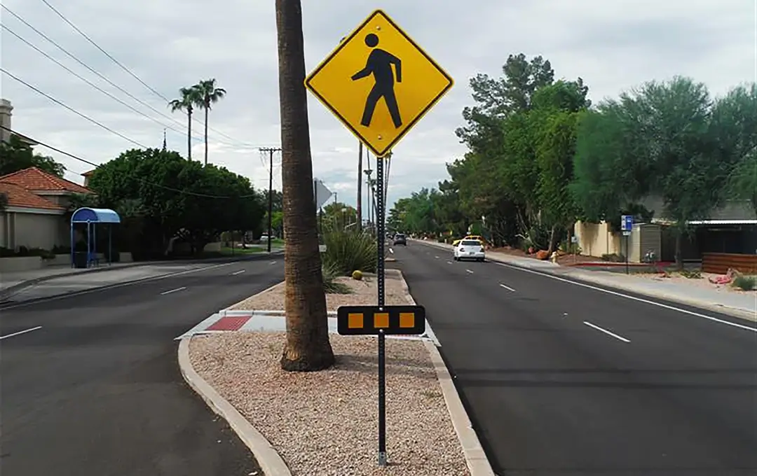 News image complete center lane median with accessible crosswalk