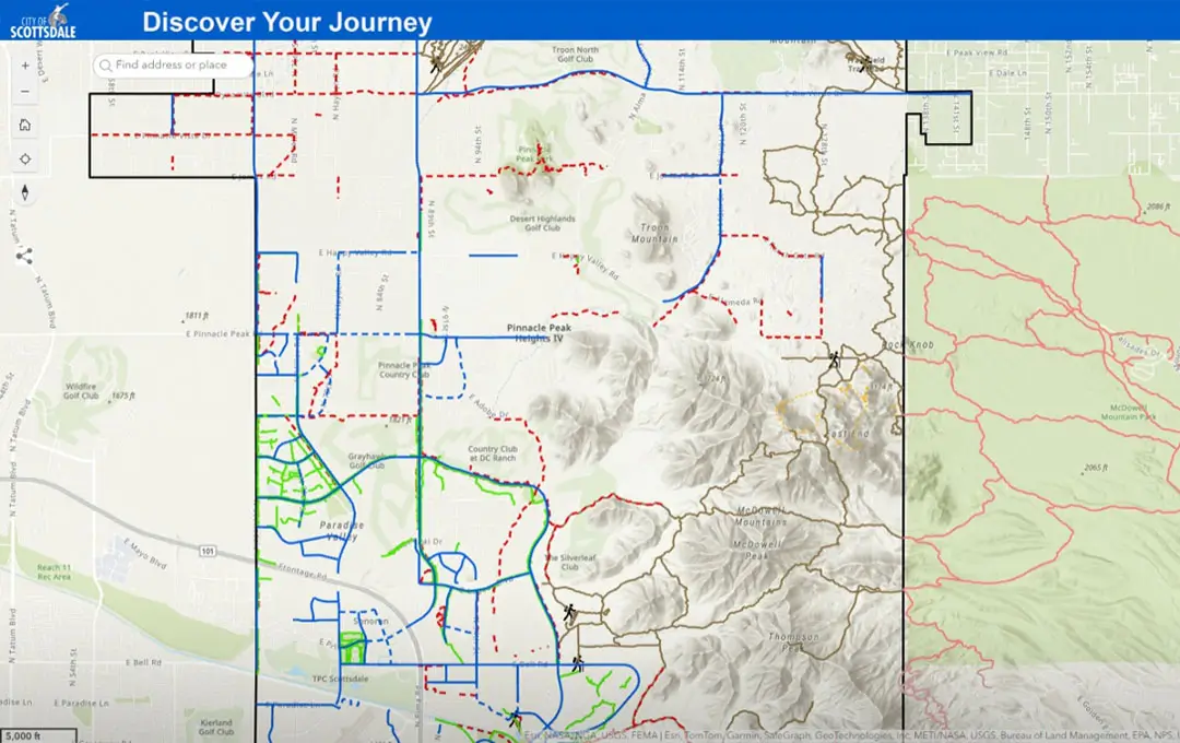 cropped section of the trails map