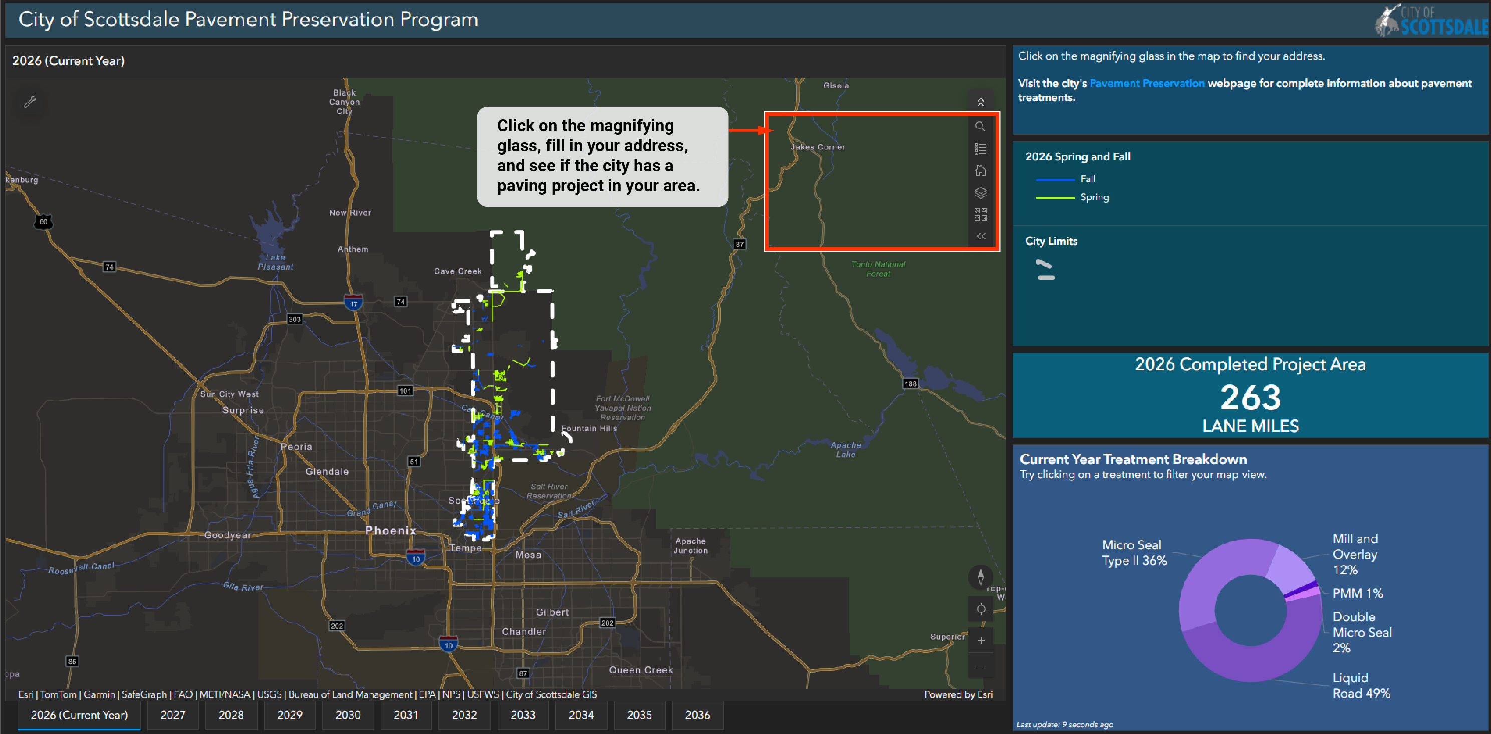 View Scottsdale Pavement Preservation Map