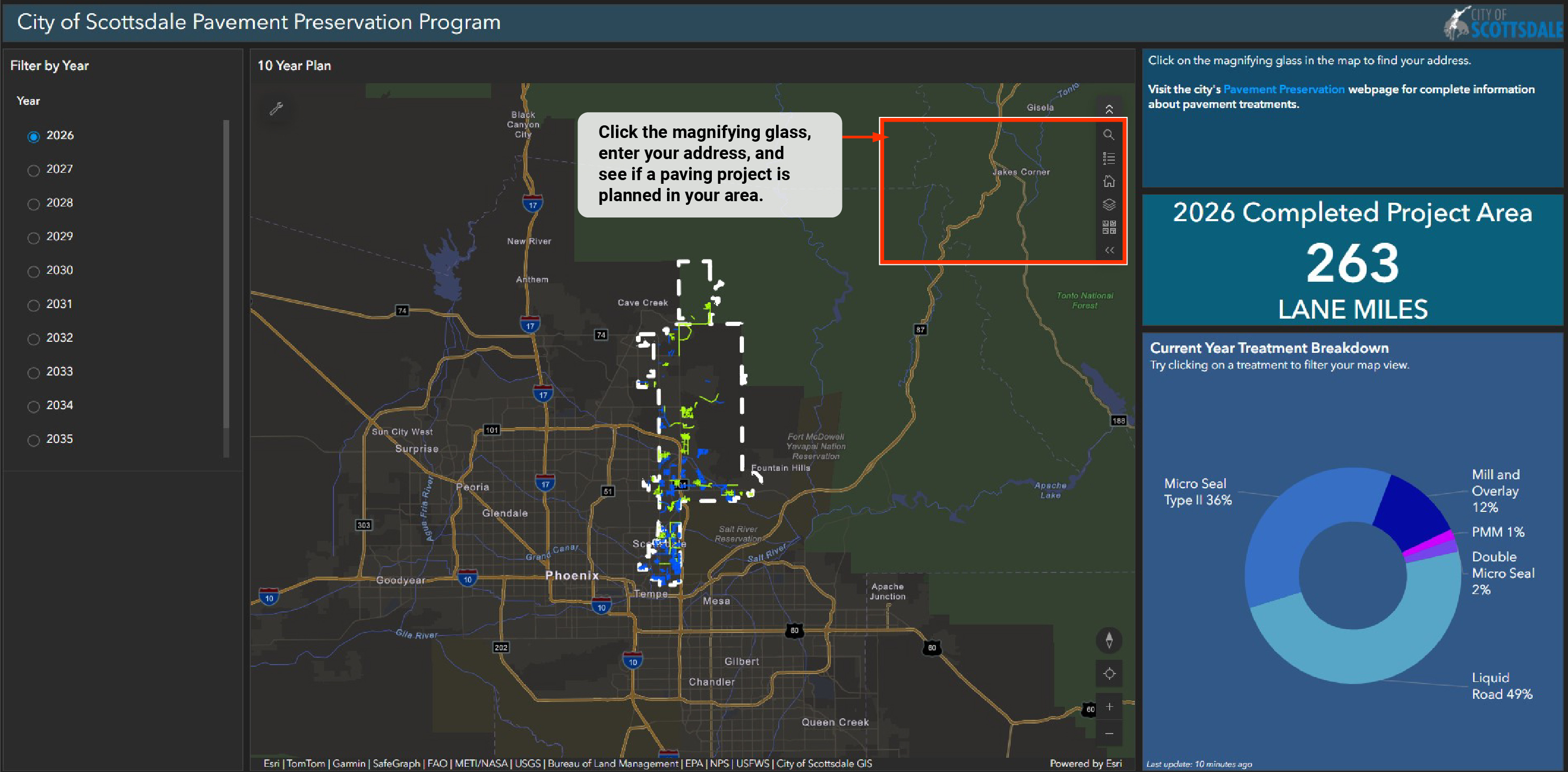 View Scottsdale Pavement Preservation Map