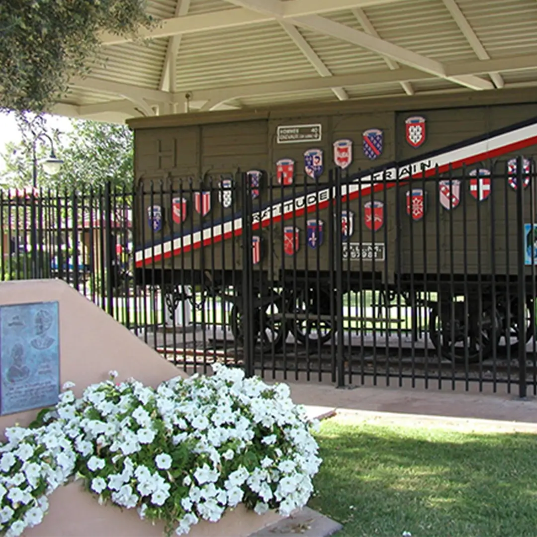 merci boxcar dislaying military insignia on the side