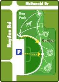 Map to Xeriscape Garden. southeast corner of hayden road and mcdonald drive.